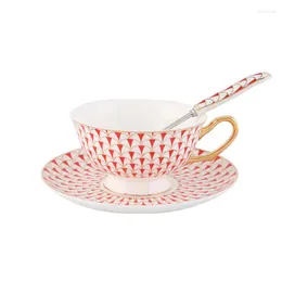 Cups Saucers Creative Porcelain Coffee Cup With Handle European High Gift Ceramic Tasse Porcelaine Home Container LL50CC