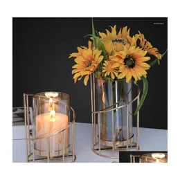 Candle Holders Modern Nordic Style Transparent Glass Wedding Centerpieces Room Porta Velas Home Decor Eh60Ch Drop Delivery Garden Dhdv9