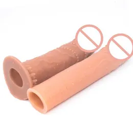 Zabawki erotyczne masażer płynny silikonowy skok stymulujący granulki penis rękaw opóźnione wytrysk męskie zabawki seksualne