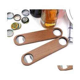 ￖppnar Big Wood Handle Bartender Bottle Opener Wine Beer Soda Glass Cap Kitchen Bar Tools Factory Wholesale LX1585 Drop Delivery Ho Dhqeg