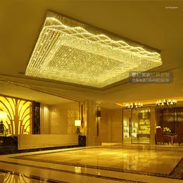 Taklampor Enkla och moderna avancerade El Lobby Jewelry Store Sandpan Area Rektangulär kristalllampa