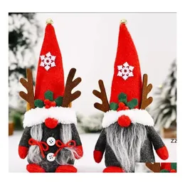 Decorazioni natalizie Gnomi Decor Corna creative Ornamenti nani Gnomo svedese Natale Foresta senza volto Regali per vecchio Fy3207 Drop Del Dhpas