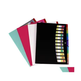 Filing Supplies 12 Pockets A4 File Folder Students Test Paper Folders Plastic Portable Waterproof Document Classification Bag 4 Colo Dhqbp