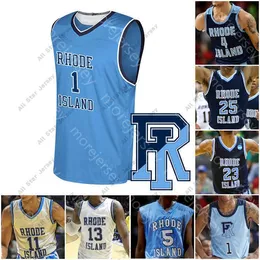 قمصان كرة السلة قمصان كرة السلة Custom Rhode Island Basketball Jersey NCAA College Fatts Russell Jeff Dowtin Tyrese Martin Cyril Langevine Calverley