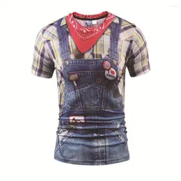 Men's T Shirts 2023 3D Printed Overalls Kids Boy Girl Unisex Shirt Summer Casual Men Women Children Cosplay Costume T-Shirt Tops Tees