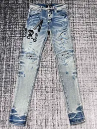 2023 Neue TOLLE Herren-Jeans im Used-Look, zerrissene Skinny-Designer-Jeans ~ US-GRÖSSE 30-38 ~ schmale Motorrad-Moto-Biker-Jeans aus lässigem Denim, Hip-Hop-Jeans