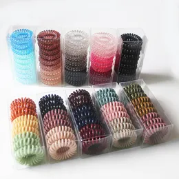 Spiral Hair Ties for Women Accessories Girls Rubber Bands Gum Phone Cord Coils Black Ring Band Wholesale ss1106