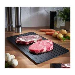 Meat Poultry Tools Fast Defrosting Tray Kitchen Gadget Tool Thawing Frozen Food Seafood Fruit Quick Aluminum Alloy Defrost Plate B Dhkul