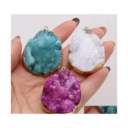 Charms Natural Semiprecious Stone Pendant Agate Crystal Bud Diy Jewelry Making Necklace Bracelet Giftcharms Drop Delivery Findings C Ots80