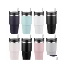 Tubllerzy 30 uncji podwójna ściana ze stali nierdzewnej kolba próżniowa Porodowy samochód Zatrudniony samochód z pokrywką St Outdoor Thermos Cup Kubek kawowy DHQ9Y