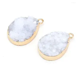 Hänge halsband naturliga halvädelsten sten reiki helande vita kristalltänder charm för smycken tillverkning diy halsband accessorie 24x15x8mm