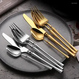 Set di stoviglie 6ste Specchio ispessito Vita piccola Stoviglie occidentali Coltello e forchetta in acciaio inossidabile 304 Ins Style El Restaurant