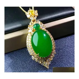 Pendant Necklaces Like Chalcedony Necklace Jade Egg Noodles Platinum Rose Gold Neck Accessories Female Green Livpendant Drop Deliver Otq9W