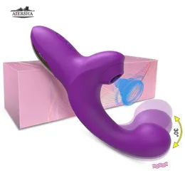 Sex toy Massager 20 Speeds Powerful Dildo Vibrator Female Clit Sucker Vacuum Clitoris Stimulator Mimic Finger Wiggling Toy for Women Sexshop