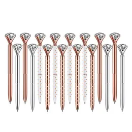 Bolígrafos 16 unids oro rosa diamante elegante lindo cristal pluma decoración regalo para mujeres niñas