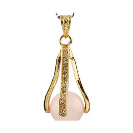 Anhänger Halsketten Gold Farbe Legierung Klaue Natürliche Kristallkugel Schmuck Inlay Strass Edelstein Stein Charme Für Frauen Necklacependant Drop Dhoyh