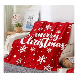 Blankets Christmas Fleece Blanket Throw Lightweight For Sofa Bed Cam Thermal Towel Winter Warm 150X200Com Drop Delivery Home Garden T Dhlks