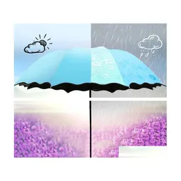 Umbrellas 3 Fold Dustproof And Uvproof Sunshade Magical Flower Dome Sunsn Portable Umbrella Drop Delivery Home Garden Household Sundr Dhm96