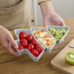 접시 1 PCS 크리스마스 트리 모양 스낵 견과류 마른 과일 구획 사탕 박스 홈 키친 용품 2023