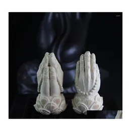 Garden Decorations Buddha Hand Statue Attractive Cute Desktop Decor Scpture Lightweight Drop Delivery Home Patio Lawn Dh20P