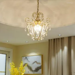 Lâmpadas pendentes Lustres europeus para sala de estar Crystal Classic Dining Retro Light Light YHJ102905
