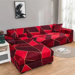 Pokrywa krzesełka Magic Geometria Print Spandex Sofa Slipcover Tapida Stretch All-Inclusive Cover Elastyczna kanapa narożna w kształcie litery L dla zwierząt domowych