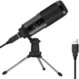 MIC Gain이있는 마이크 USB 마이크 192kHz/24 비트 팟 캐스트 PC 마이크로 폰 YouTube 컴퓨터 콘덴서 녹음 게임 스트리밍