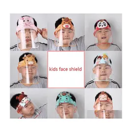 Parti Maskeleri Çocuk Yüz Kalkanı Çocuk Karikatürü Yeniden Kullanılabilir Antifog Koruyucu FL Antisplash Çocukların Gözleri Korumak ve Teslimat Dökmek DHXL0