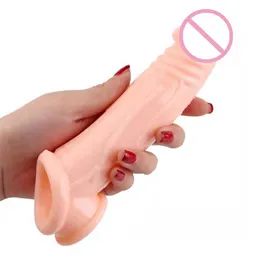 Sex toy Massager Reusable Penis Sleeve for Male Soft Men Extender Dildo Enhancer Enlargement Sex Toys