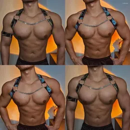 Stage Wear Muscle Man Camouflage Stretch Chest Strap Sexy Pole Dance Costume Nightclub Gogo Show Accessories Dj Party Rave Outfit VDB5834