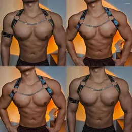 Scene Wear Muscle Man Camouflage Stretch Chest Strap Sexig poldansdräkt Nattklubb Gogo Show Accessories DJ Party Rave Outfit VDB5834