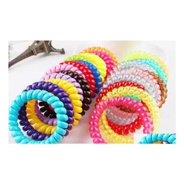 Hair Accessories 5.5Cm Candy Colored Telephone Line Gum Elastic Ties Wear Ring Bands/Hair Ties/Hair Ring/Hair Wear/Hair Drop Deliver Dh3Vg