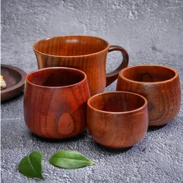 マグ1pc-6pc houten mok grote buik cup handgemaakte natuurlijke spar bier koffie melk water the keuken wijnglasセット