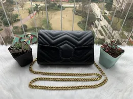 Yüksek Kaliteli Kadın Omuz çantası Pu deri Moda Altın zincir çanta Çapraz vücut Saf renk Kadın çanta cüzdan 21 CM