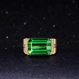 Anéis de casamento Luxury Gold Bated Men's Square Green Green Gems Zircão Men Fashion Crystal Engagement Anniversary Jóias Giftdingding