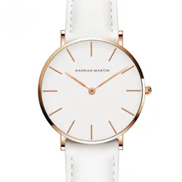 ساعة معصم إسقاط اليابان الكوارتز للنساء البسيط أزياء الساعات من الجلد الأبيض حزام سيدات المعصم الساعات العلامة التجارية Waterproofwatch 36mmwristwatc