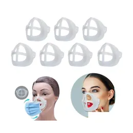 Designer Masks Mask Bracket Pp 3D Face Inner Support Frame Comfortable Breathing Washable Reusable 5Pcs/Pack Clear Drop Delivery Hom Dhgx9
