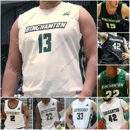 Basketbol Formaları Basketbol Formaları Özel Binghamton Bearcats Basketbol Forması NCAA Koleji Sam Sessoms George Tinsley Brenton Mills Pierre Sarr Richard