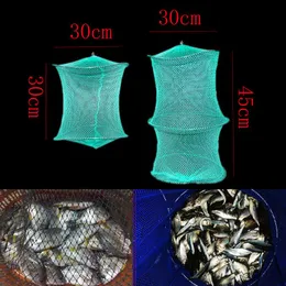 Accessori per la pesca 1 pz rete per esche pieghevole rotonda con struttura in metallo nylon granchio pesce aragosta anguilla viva