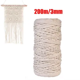 Filato per abbigliamento Corda di cotone naturale Corda lavorata a maglia per tappezzeria per lavori fai-da-te da parete (4 mm)