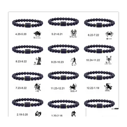 Pärlsträngar 12 konstellationer strängarmband naturligt svart glas pärlarmband stjärnskylt konstellation horoskop par frien dhilm