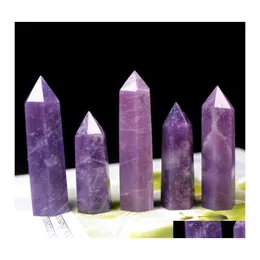 Arts And Crafts Natural Crystal Amethyst Mica Quartz Decorative Singlepointed Sixsided Jade Handpolished Ornaments Healing Wands Rei Otgfm
