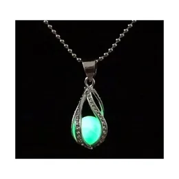 Pendant Necklaces Pendants Glow In The Stone Luminous Statement Chocker Necklace For Women Drop Delivery Jewelry Dh8S1