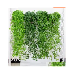 Decorative Flowers Wreaths Hanging Vine Leaves Artificial Greenery Plants Garland Home Garden Wedding Decorations Wall Decor Drop Dhei6