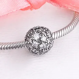 925 Sterling Silver Clear Cosmic Stars Clip Stopper Bead Adatto a braccialetti con ciondoli stile Pandora gioielli europei