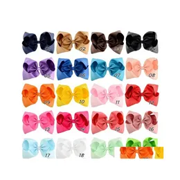 Klipsy do włosów Dziecko 8 -calowe duża grosgrain wstążka Kokarta do włosów Dziewczyny Bowknot Barrette Butique Butique Dzieci Akcesoria Upuść Dhgju