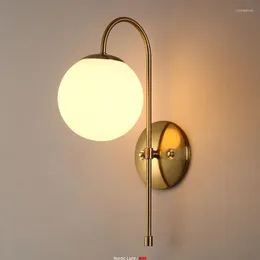 Стеновые лампы скандинавские стеклянные брачные цифры светодиодные лампы выключатель