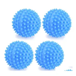 Andra tvättprodukter blå PVC återanvändbara torktumlare bollar boll tvätt torkning tyg mjukgörare för hemkläder rengöringsverktyg släpper dhkiz