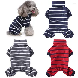 Hundebekleidung, gestreifter Pyjama, Haustier-Overall, Kleidung für kleine Welpen, Hunde, Katzen, Chihuahua, Yorkshire, vierbeinige Kleidung, Outfits