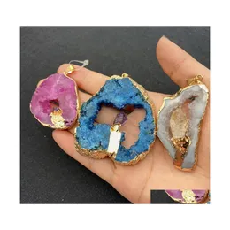 Charms Irregar Shape Crystal Pendant Natural Semiprecious Stone For Diy Necklace Jewelry Making Woman Accessories Wholesalecharms Dr Otbi7